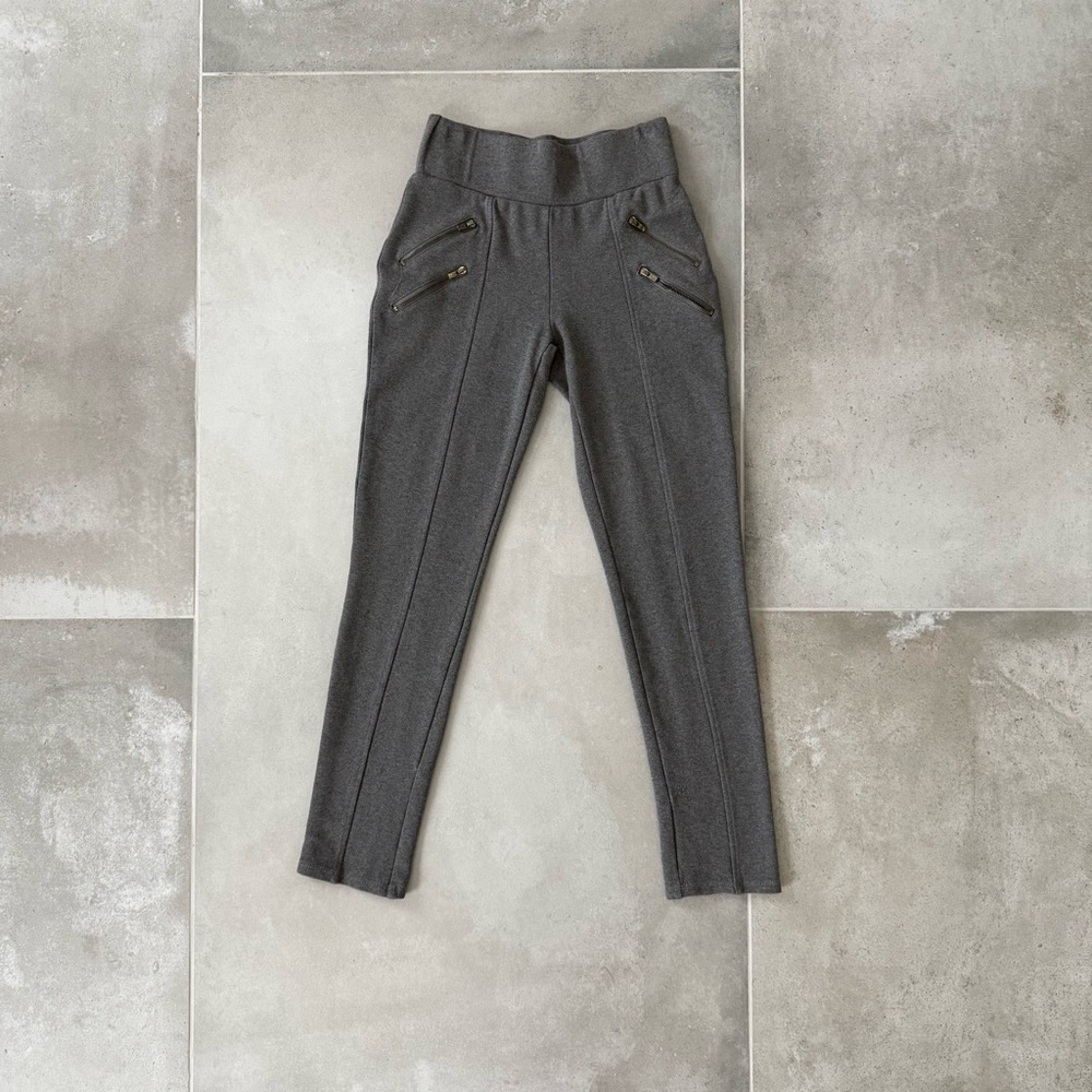 Gray Skinny Pants with Zippers